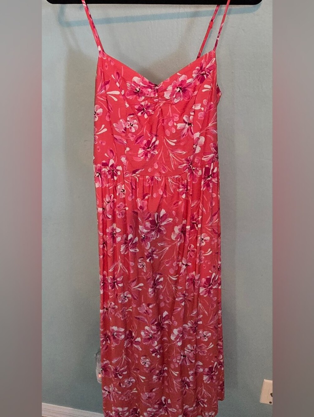 Sadie & Sage Coral Floral Midi Dress